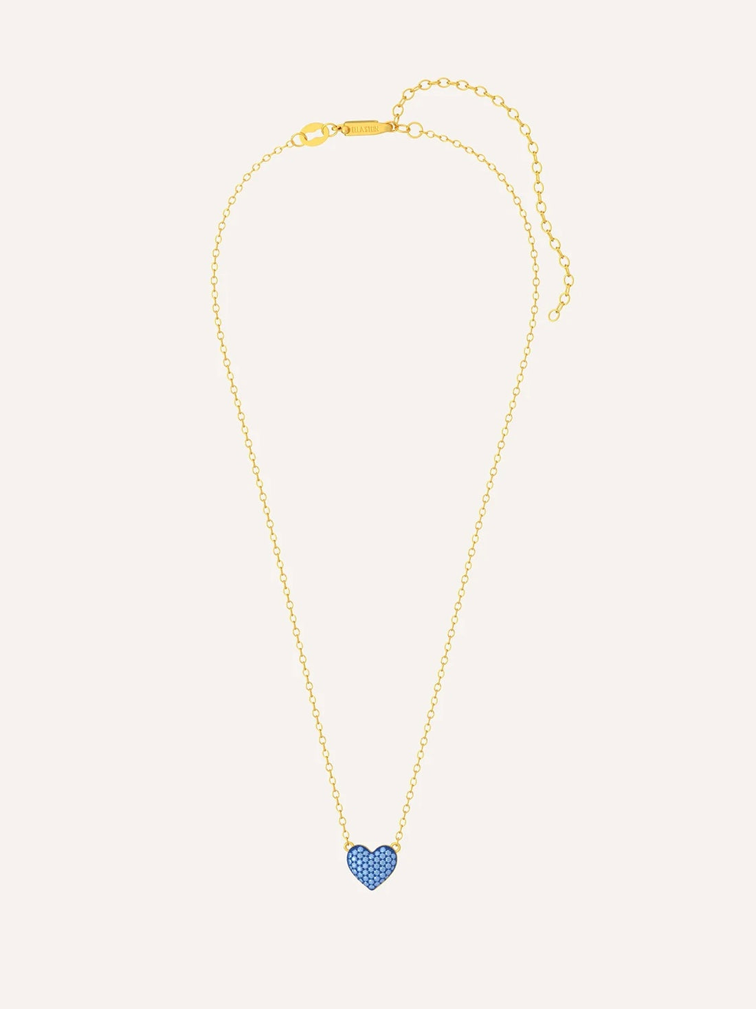 Mini Heart Necklace with Blue Stones