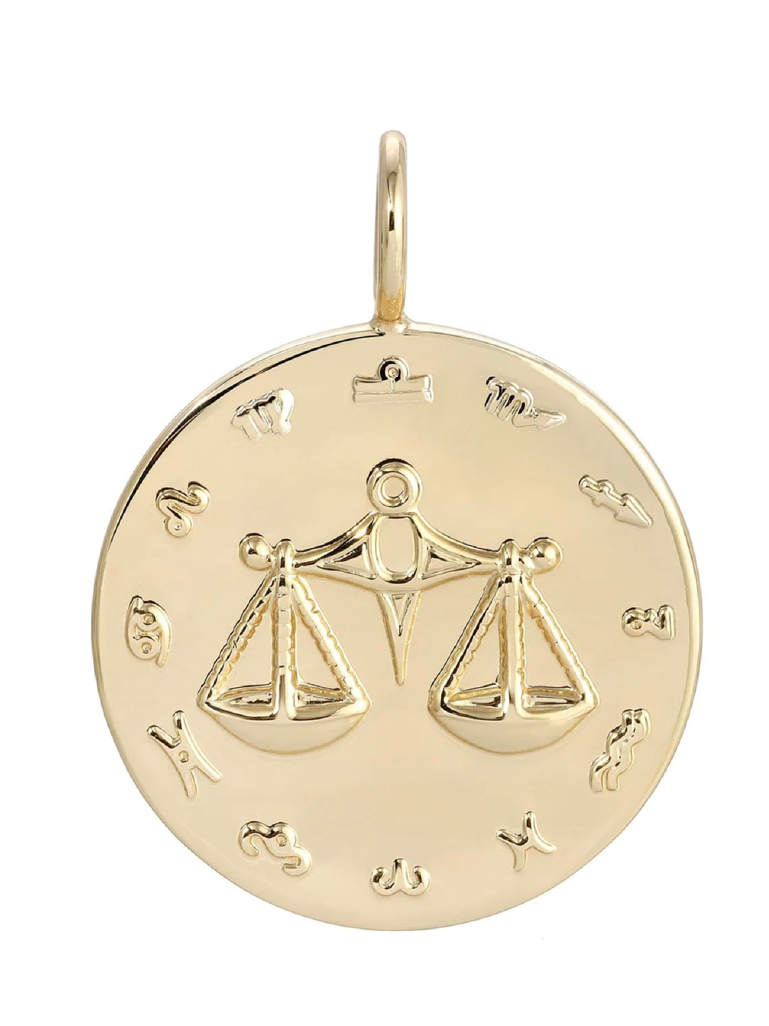 Zodiac Pendant Charm in Gold - Libra