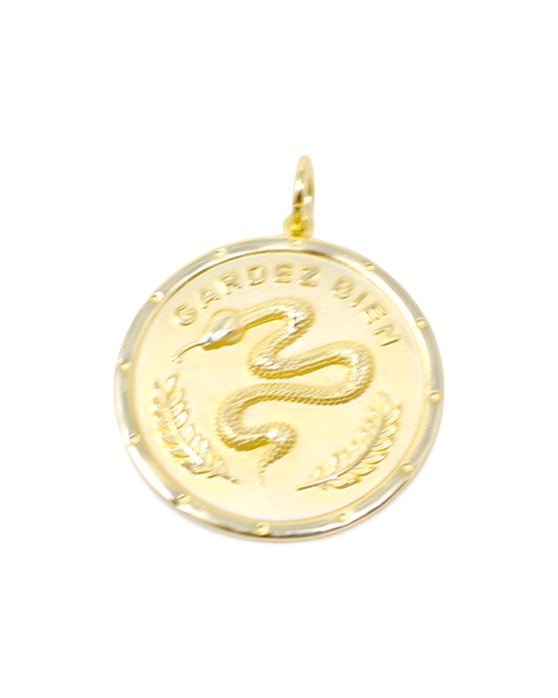 Gardez Bien Medallion Charm in Gold