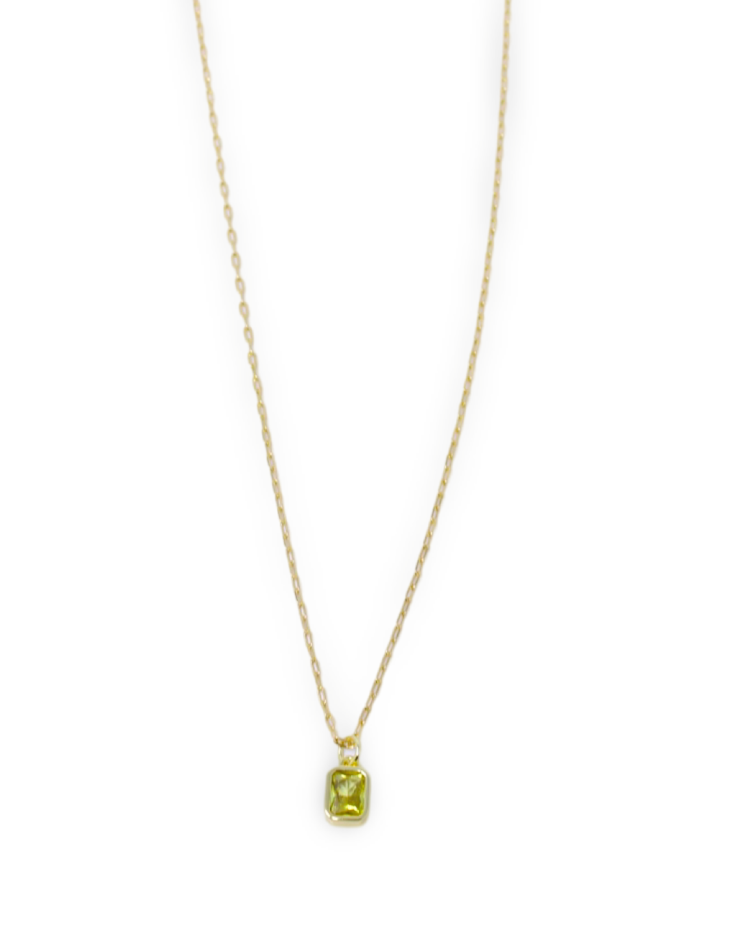 Birthstone Necklace in November Citrine Green