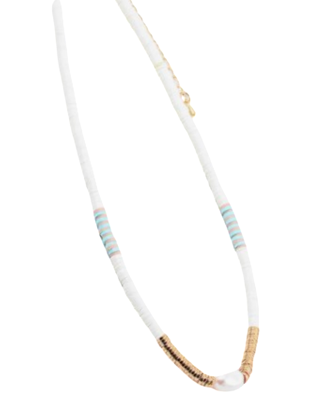 Stacked Sequins Summer Necklace in White