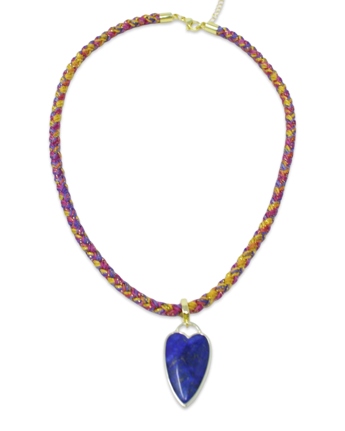 Braid Necklace with Lapis Heart