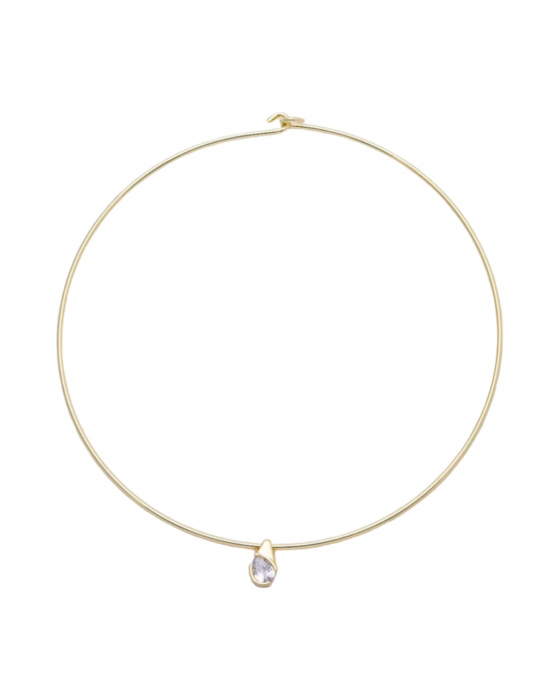 Abstract CZ Cuff Necklace in Gold