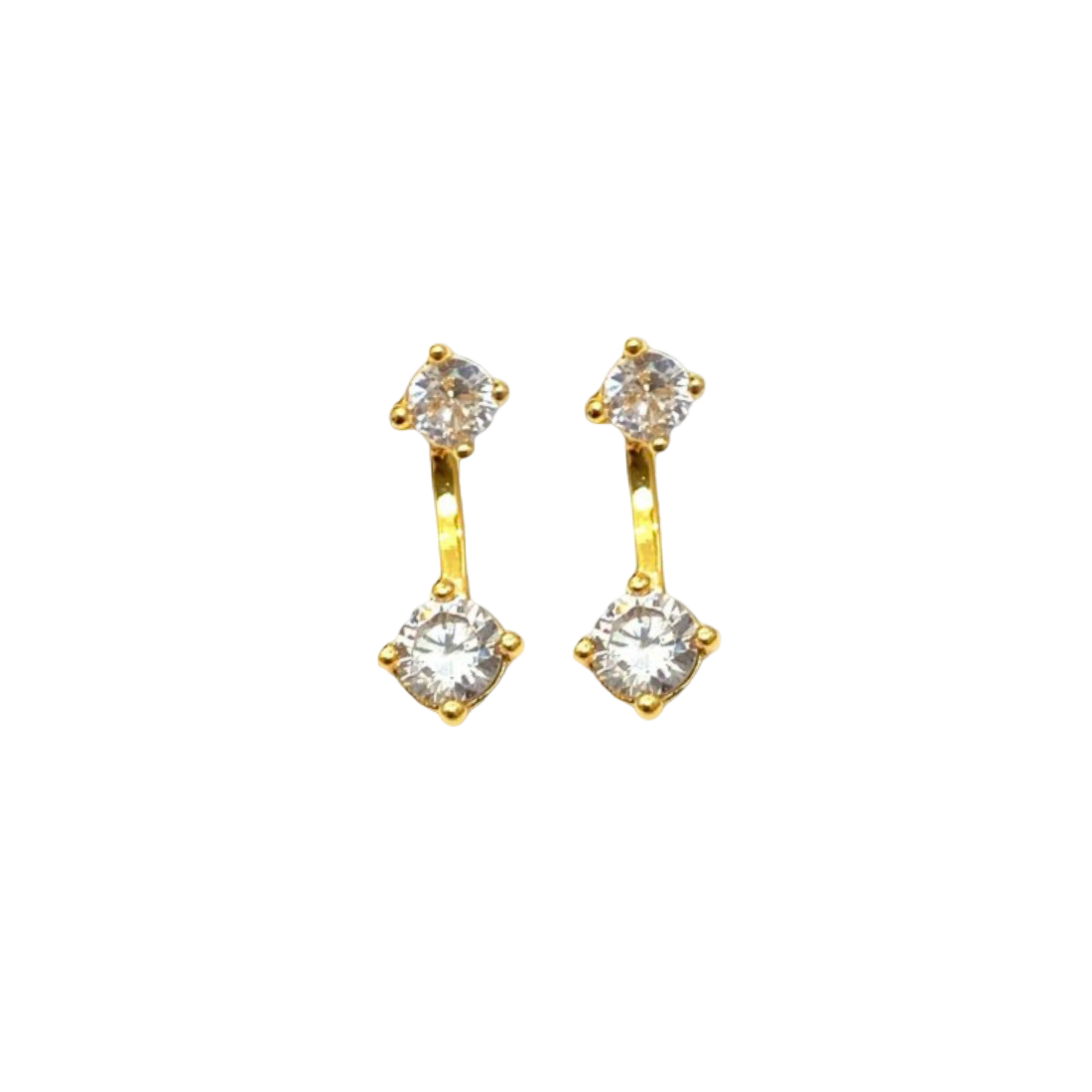 Birdie Double Stud in Clear CZ