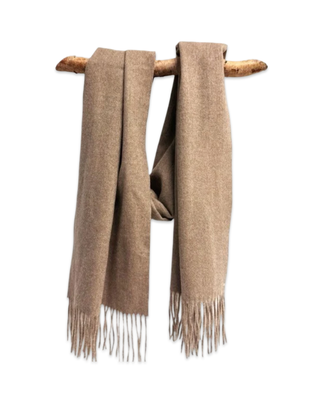 Heathered Fringe Scarf in Beige