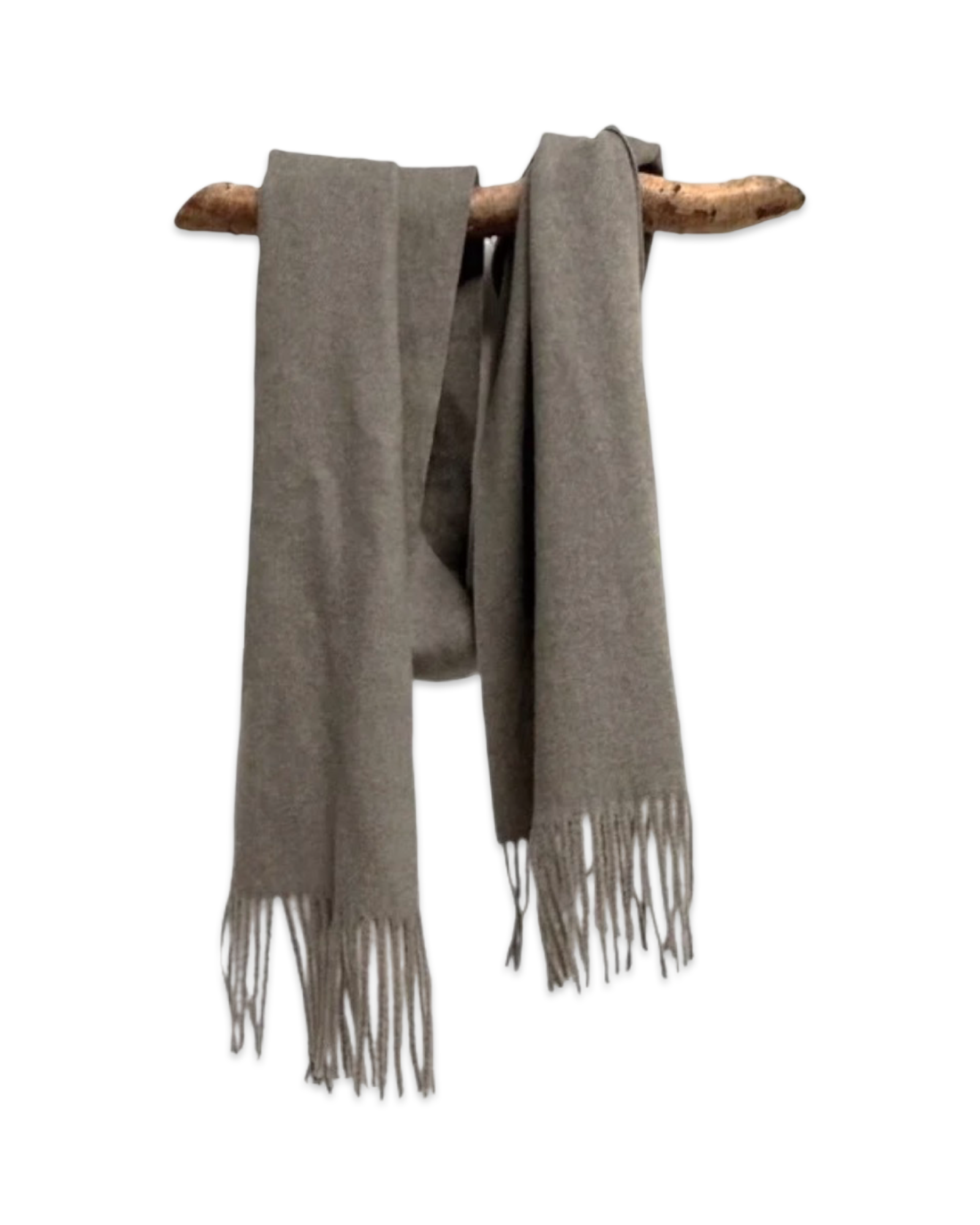 Heathered Fringe Scarf in Grey
