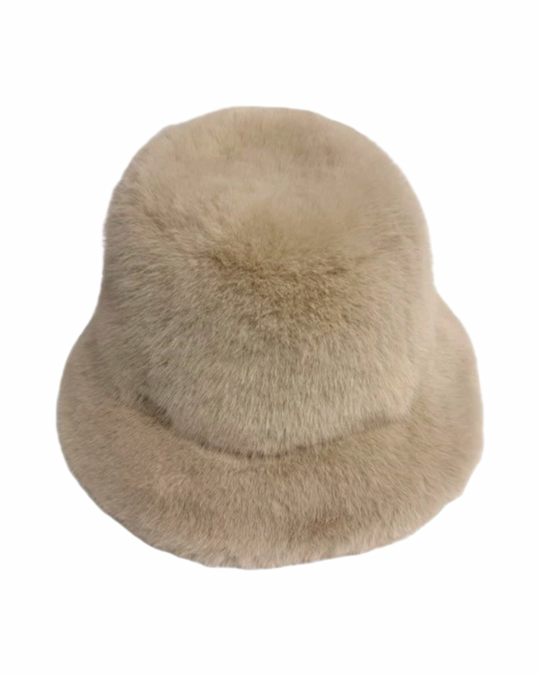 Faux Fur Bucket Hat in Beige