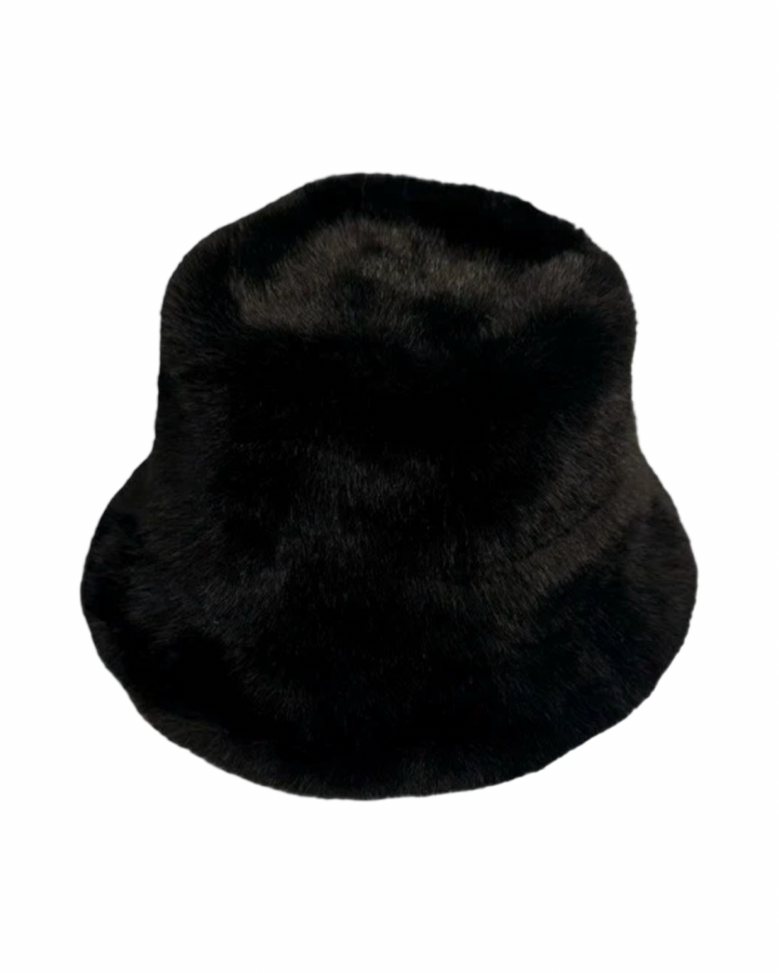 Faux Fur Bucket Hat in Black