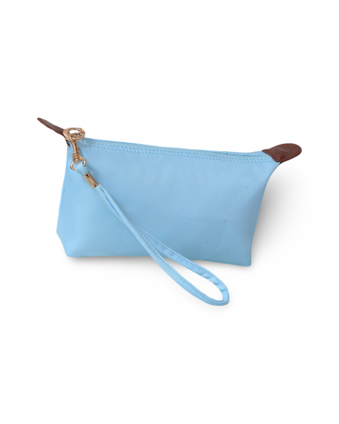 Nylon Wristlet Pouch in Baby Blue