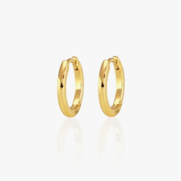 KN Classic Hinged Huggie Hoops in Gold