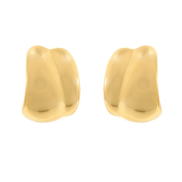 Organic Shape Open Hoop Earring in Gold