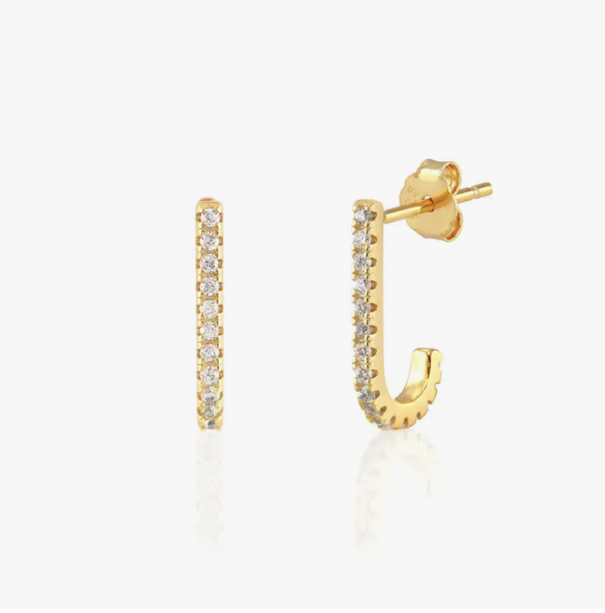KN Crystal Post Earring in Gold