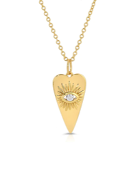 I Got You Fluted Heart Necklace in Gold