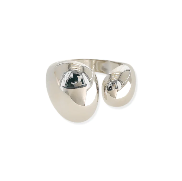 Abstract Adjustable Ring in Silver