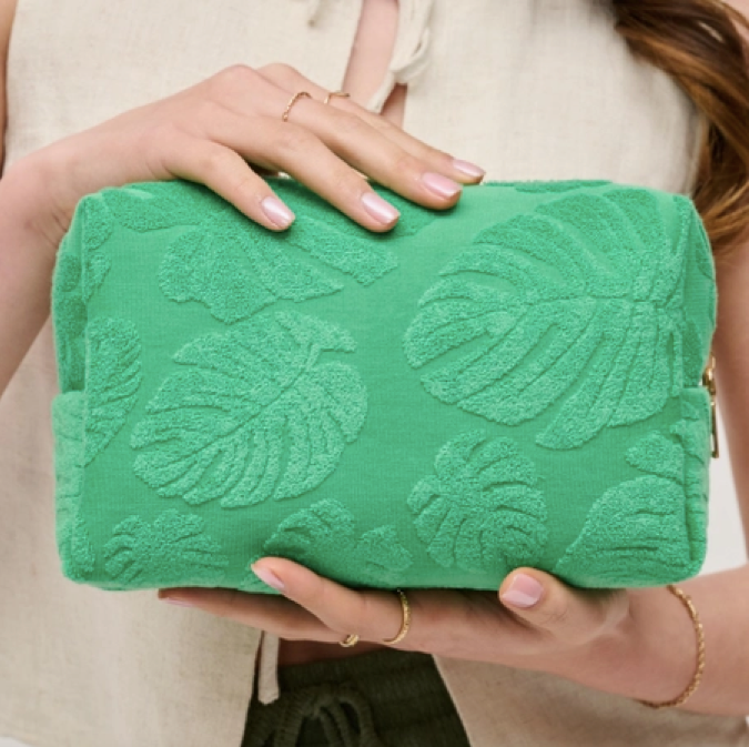Palm Breeze Cosmetic & Travel Organizer Pouch in Green