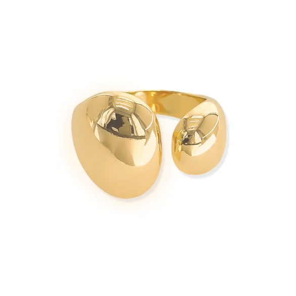 Abstract Adjustable Ring in Gold