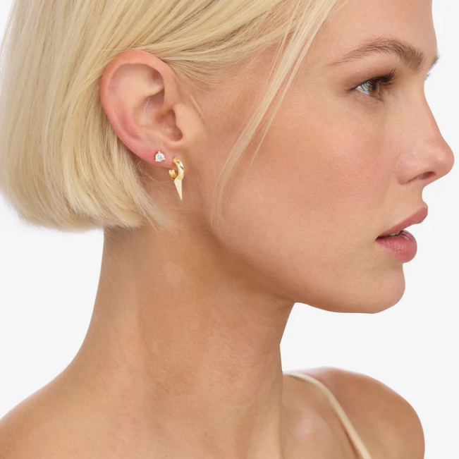 Baby Gabriella Smooth Single Spike Earrings in Gold