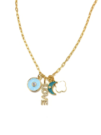 Bast Charm Necklace in Sky