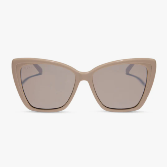 Becky II in Brushed Gold Almond Silver Flash Sunglasses