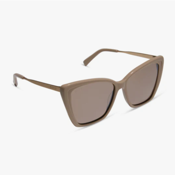 Becky II in Brushed Gold Almond Silver Flash Sunglasses