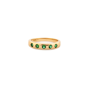 Mini Bezel Ring in Emerald Green