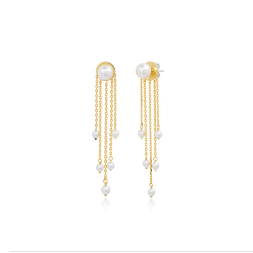 Tai Cascading Pearls Earring in Gold