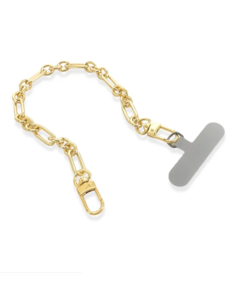 Chunky Alternating Wristlet Phone Chain in Gold