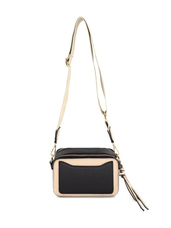 Color Block Camera Bag in Beige