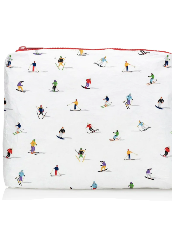 Hi Love Travel Medium Pouch with Dancing Skiers