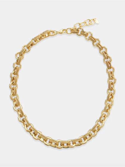 Denise Octagon Chainlink Necklace in Gold