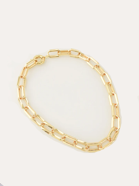 Devon Octagon Chainlink Necklace in Gold