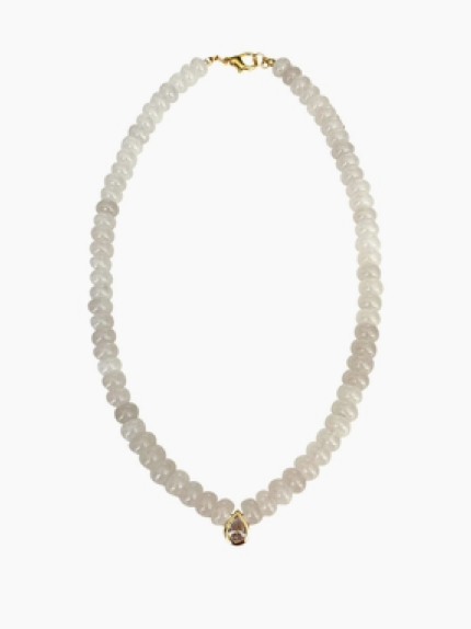 Dori Cz Teardrop Beaded Necklace in White