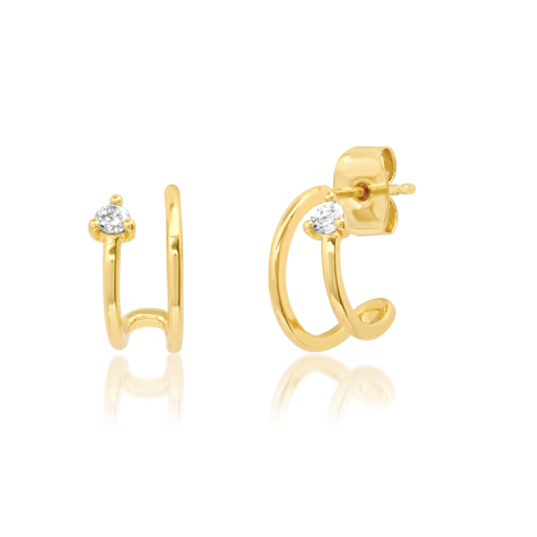 Tai Double Wrap Huggie Earring in Gold