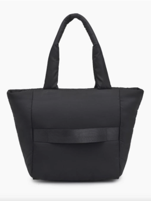 Elliotte Nylon Travel Tote in Black