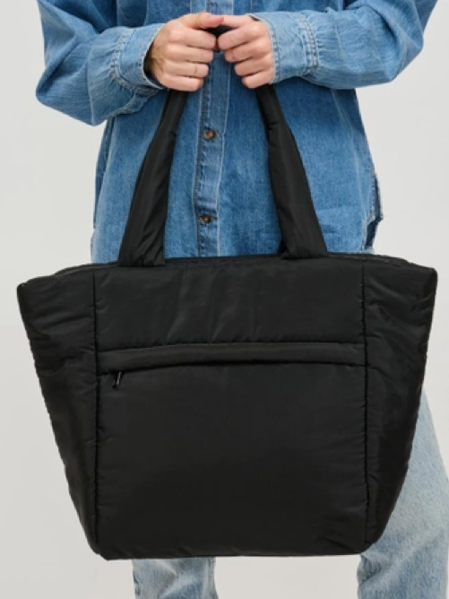 Elliotte Nylon Travel Tote in Black