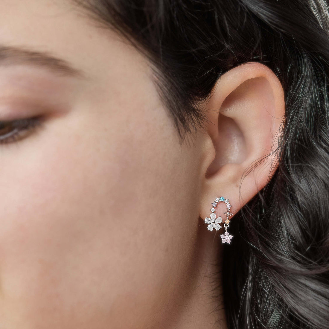 Elodie Flower Earring in Silver