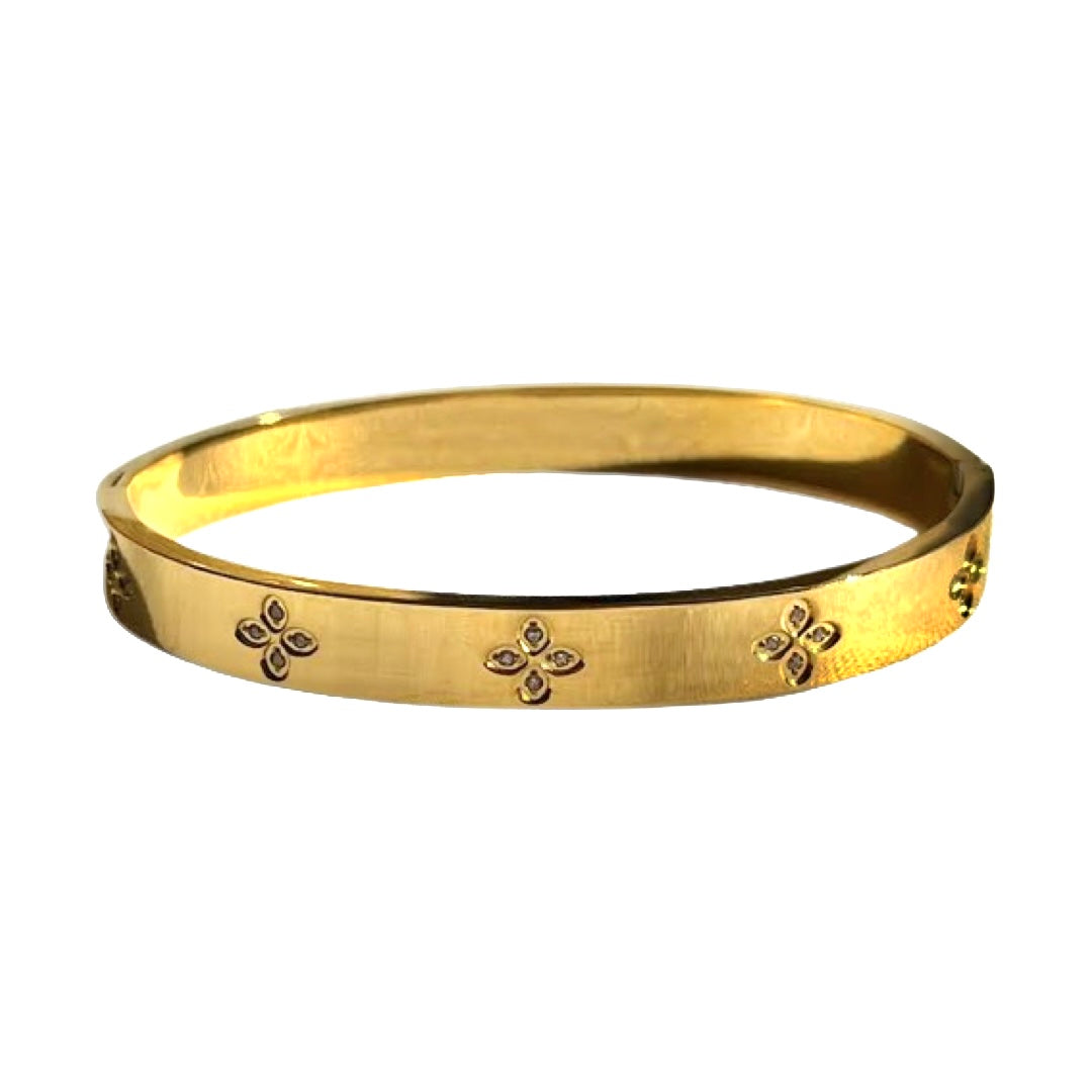 Flora Bangle in Gold