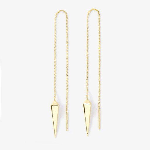 Gabriella Smooth Threader Earrings in Gold