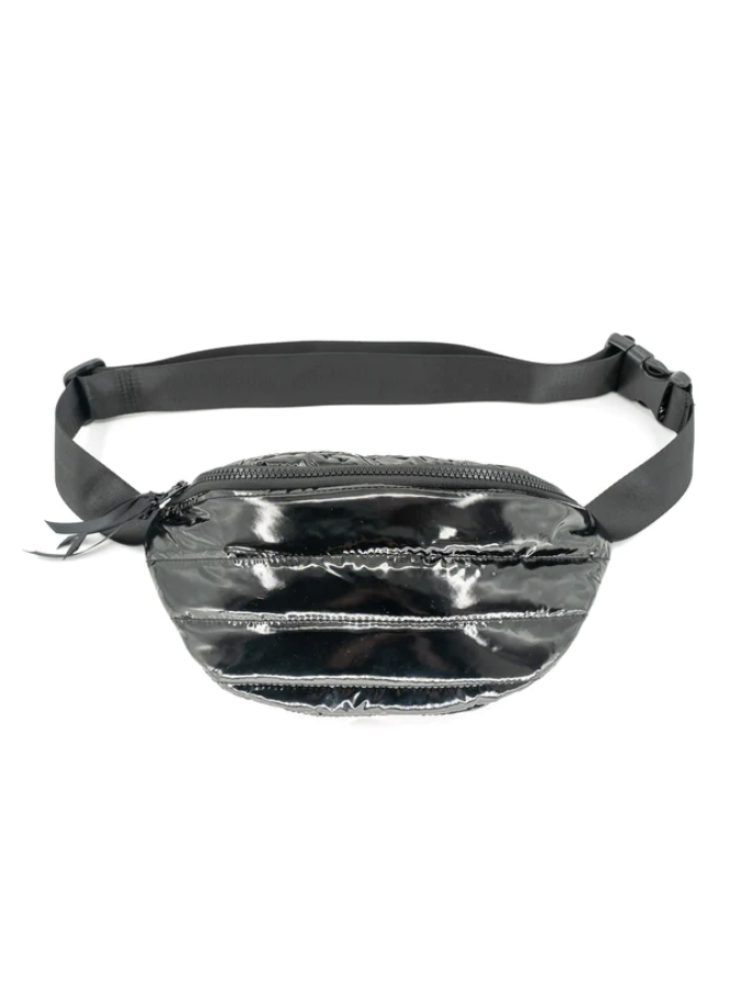 Glossy Fanny Pack in Black