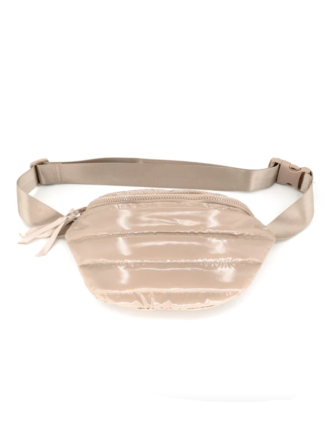 Glossy Fanny Pack in Nude