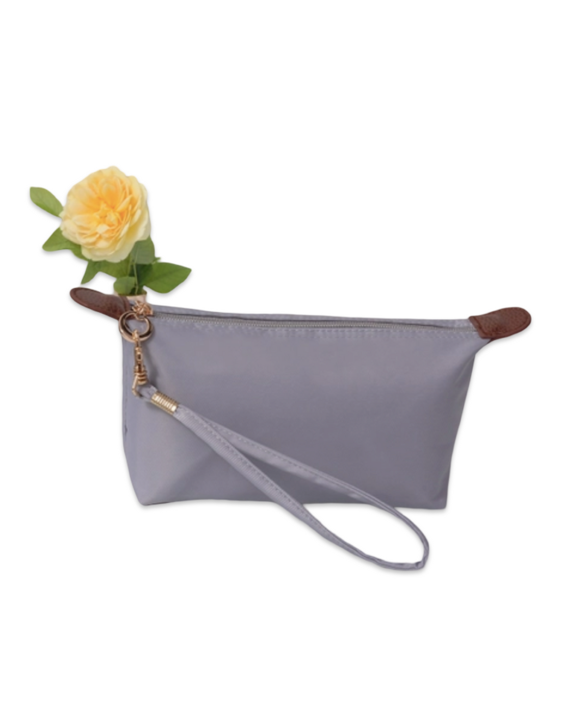 Nylon Wristlet Pouch in Grey