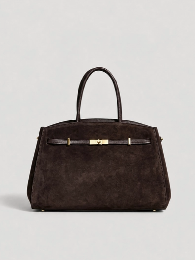 Hanna Suede Bag in Espresso Brown