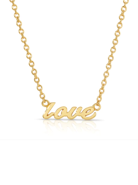 You're the Best Hey Love Necklace in Gold
