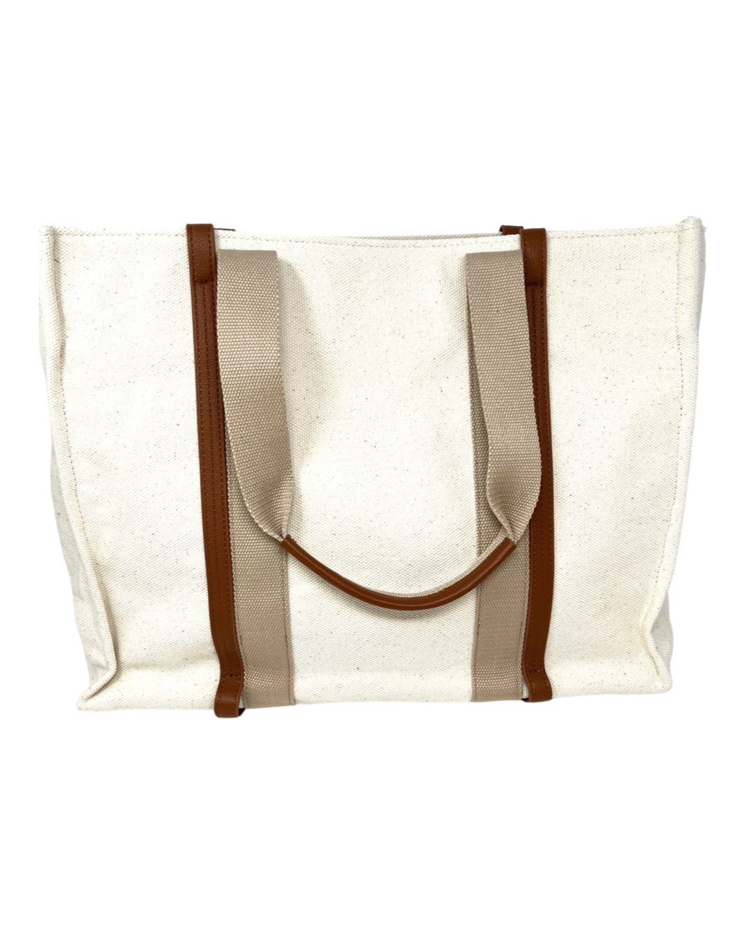 Chlo Chlo Canvas and Leather Tote in Cognac