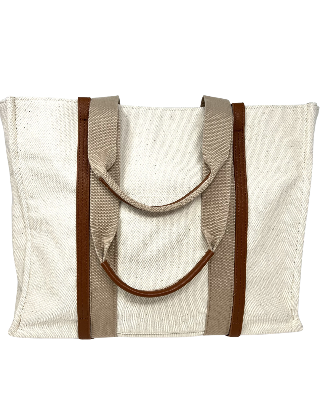 Chlo Chlo Canvas and Leather Tote in Cognac