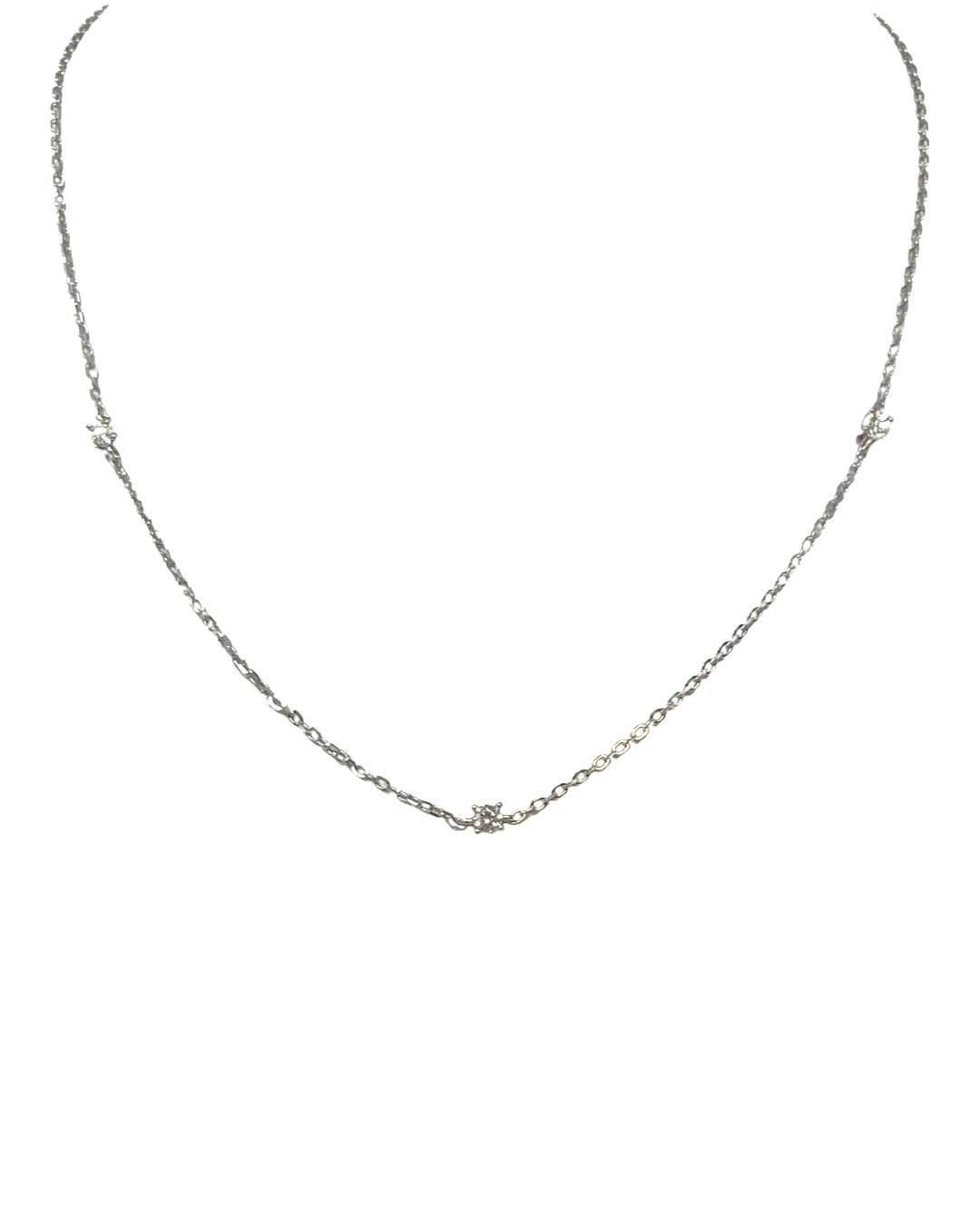 Ashley Necklace with CZ in Silver