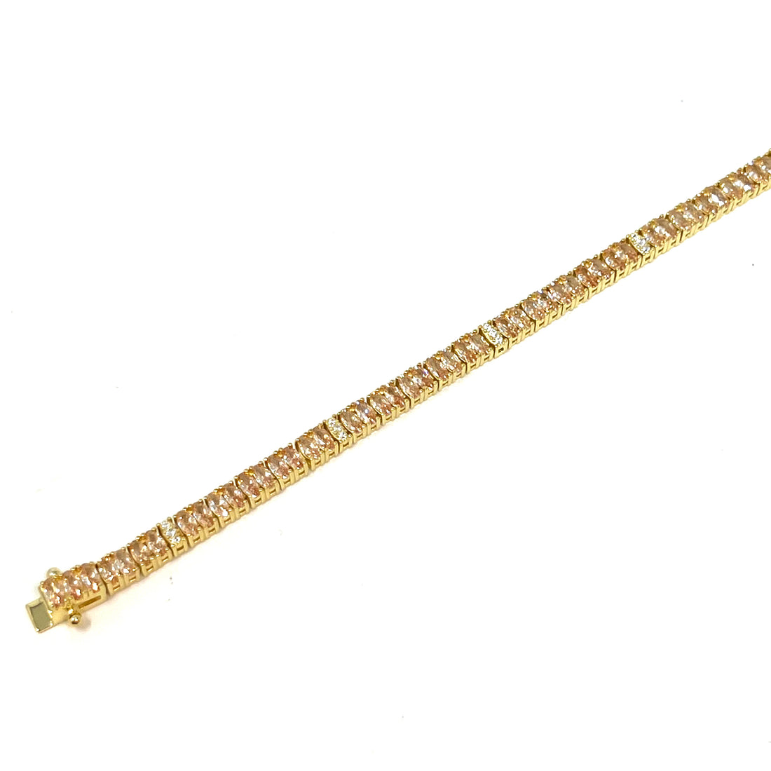Carly Prong Set Tennis Bracelet in Champagne