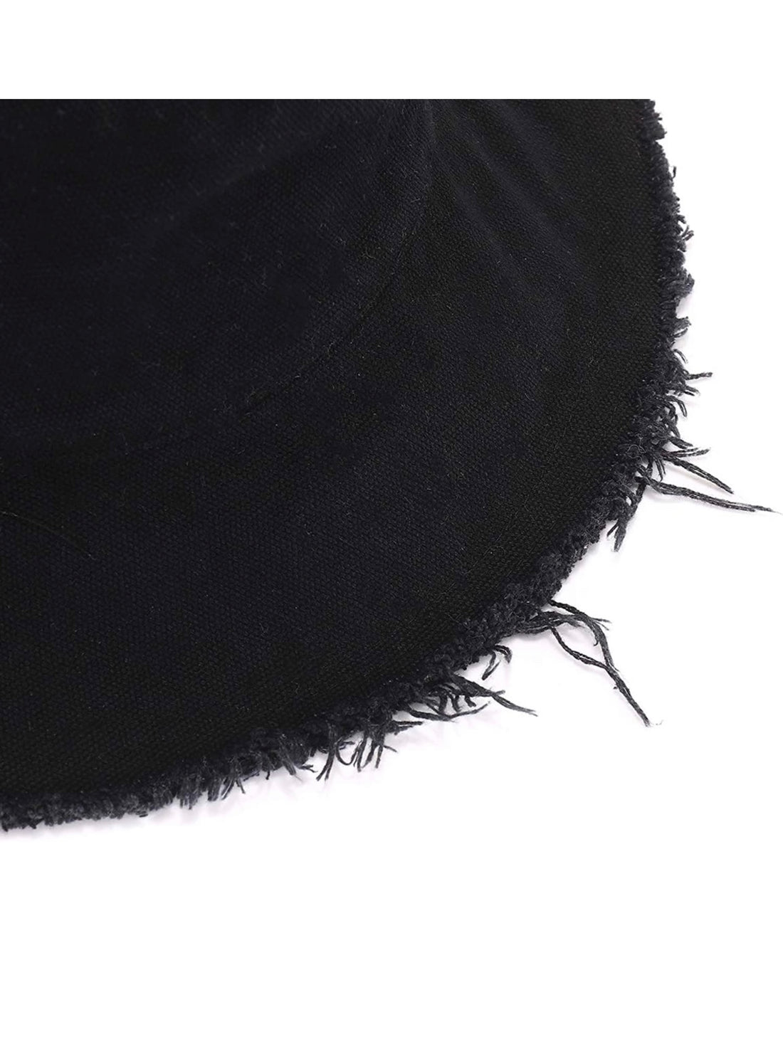 Frayed Canvas Bucket Hat in Black