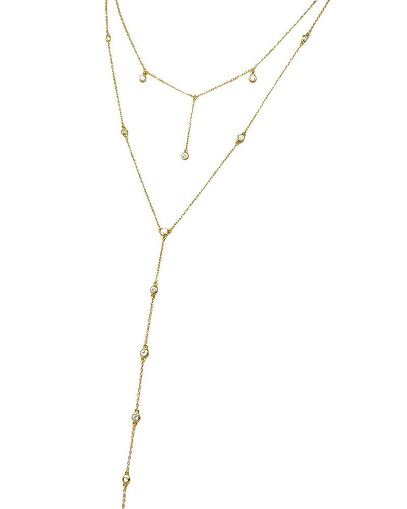 Milos Lariat Necklace in Gold