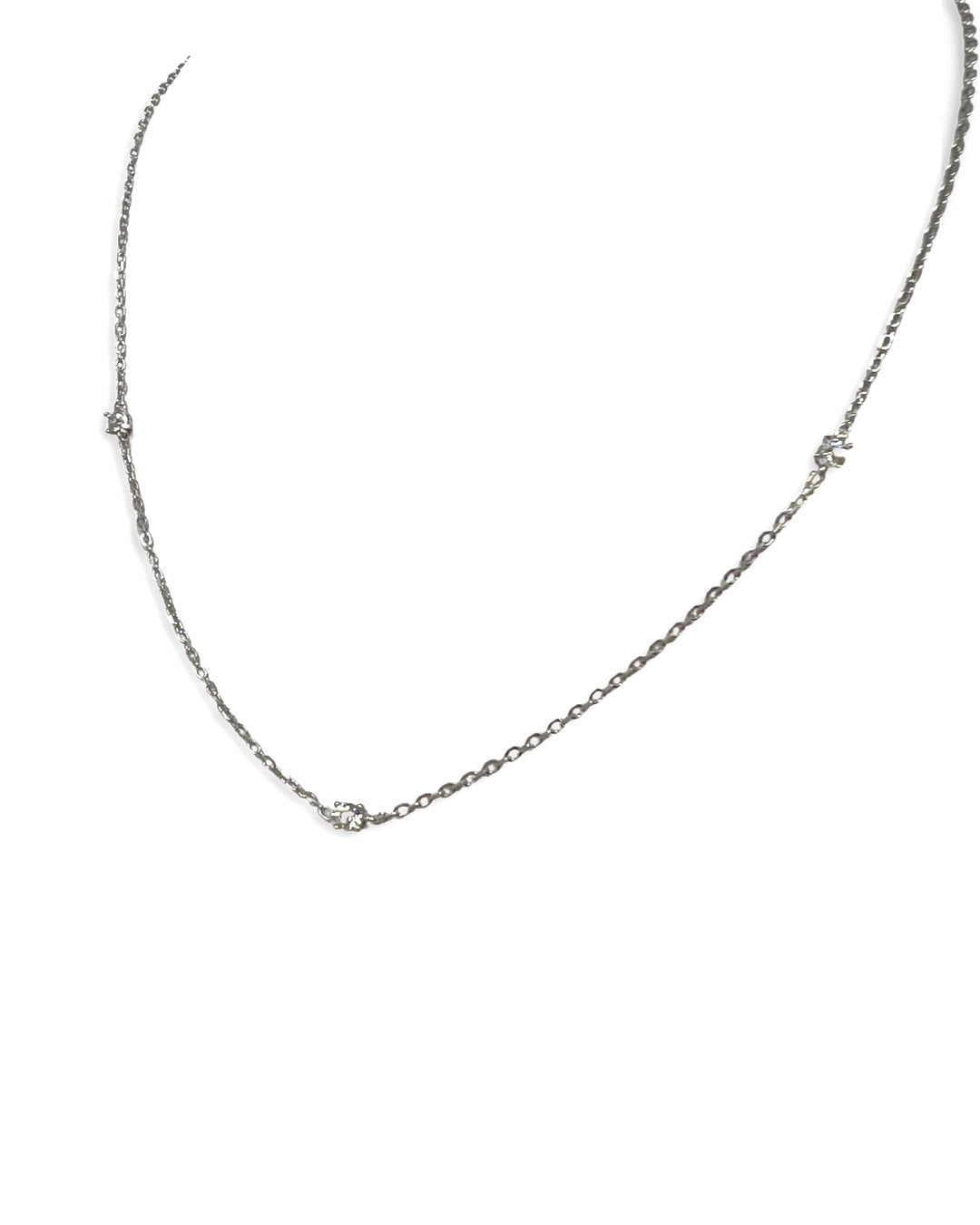 Ashley Necklace with CZ in Silver